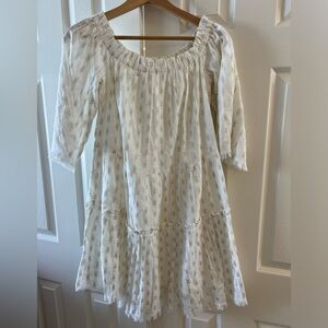 vineyard vine dress size s nwt white with gold